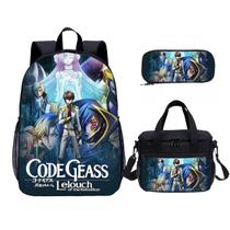 Conjunto de mochilas escolares Code Geass, 3 unidades para estudantes