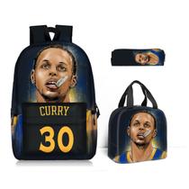 Conjunto de mochilas escolares Curry Basketball Star 30 para crianças a partir de 6 anos