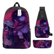 Conjunto de mochilas escolares Deltarunes Anime para crianças, 3 unidades/lote Conjunto de mochilas escolares Deltarunes Anime para crianças, 3 unidades/lote