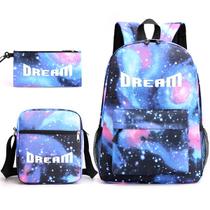 Conjunto de mochilas escolares Dreamwastakens, 3 peças com bolsa de ombro