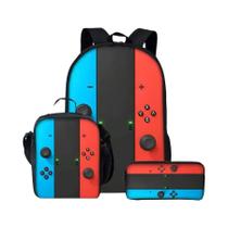 Conjunto De Mochilas Escolares Em 3 Peças Com Padrão De Console De Jogos Em 3D Para Meninos E - BAOERYE