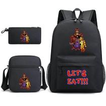 Conjunto de mochilas escolares Five Nights, 3 peças para crianças, nylon