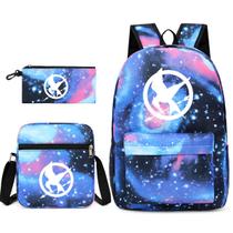 Conjunto de mochilas escolares Hungers Gamess 3 unidades com bolsa de ombro