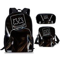 Conjunto de mochilas escolares Marshmell, 3 unidades para crianças do ensino fundamental Conjunto de mochilas escolares Marshmell, 3 unidades para crianças do ensino fundamental