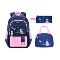 Conjunto de mochilas escolares MITOWERMI impermeável e leve para crianças