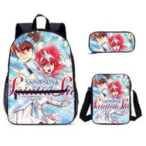 Conjunto de mochilas escolares: mochila casual de anime Saints Seiyas para crianças Conjunto de mochilas escolares: mochila casual de anime Saints Seiyas para crianças
