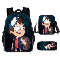 Conjunto de mochilas escolares: mochila Gravity Falls, bolsa de lápis Messenger