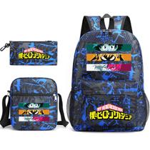 Conjunto de mochilas escolares My Heros Academias, 3 unidades para crianças Conjunto de mochilas escolares My Heros Academias, 3 unidades para crianças