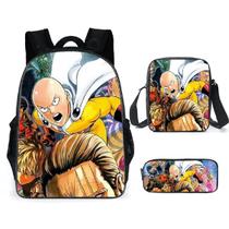 Conjunto de mochilas escolares One Punch Man de 3 peças para crianças Conjunto de mochilas escolares One Punch Man de 3 peças para crianças