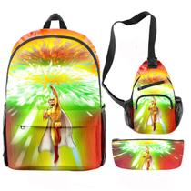 Conjunto de mochilas escolares One Punch Man Saitama, 3 peças para crianças