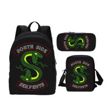 Conjunto de mochilas escolares Riverdales Anime, mochila impermeável de nylon Conjunto de mochilas escolares Riverdales Anime, mochila impermeável de nylon