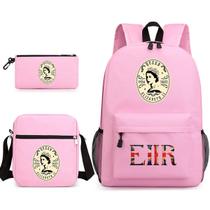 Conjunto de mochilas escolares rosa Queen Elizabeth, 3 unidades para crianças Conjunto de mochilas escolares rosa Queen Elizabeth, 3 unidades para crianças