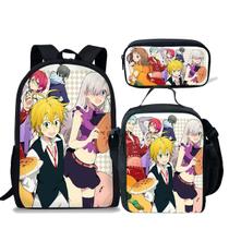 Conjunto de mochilas escolares Sevens Deadlys Sins, 3 unidades para crianças