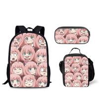 Conjunto de mochilas escolares Spys Familys Anyas Forgers Cartoon Kids