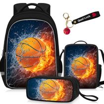 Conjunto de mochilas escolares TILYTADLY 17" de basquete, 4 peças Conjunto de mochilas escolares TILYTADLY 17" de basquete, 4 peças