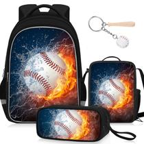 Conjunto de mochilas escolares TILYTADLY, lancheira de beisebol de 17 polegadas Conjunto de mochilas escolares TILYTADLY, lancheira de beisebol de 17 polegadas
