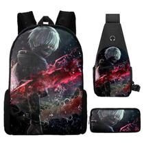 Conjunto de mochilas escolares Tokyos Ghouls, 3 unidades para estudantes