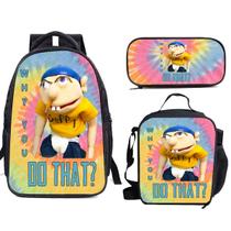Conjunto de mochilas escolares Why You Do That Jeffys 3 unidades para crianças