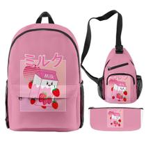 Conjunto de mochilas Georgenotfounds Milk Satchel Anime 3D Print para crianças