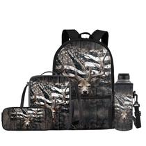 Conjunto de mochilas JEOCODY Camo Hunting Deer para crianças com lancheira Conjunto de mochilas JEOCODY Camo Hunting Deer para crianças com lancheira