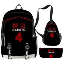 Conjunto de mochilas Kurokos Basketballs Anime School com bolsa USB Conjunto de mochilas Kurokos Basketballs Anime School com bolsa USB