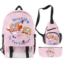 Conjunto de mochilas LankyBoxes 3D Satchel Kids Children School 3 unidades
