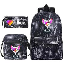 Conjunto de mochilas Likee para estudantes com bolsa mensageiro e bolsa de lápis Conjunto de mochilas Likee para estudantes com bolsa mensageiro e bolsa de lápis