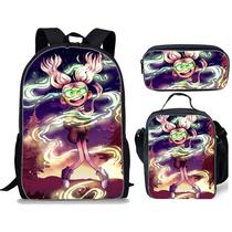 Conjunto de mochilas: mochila escolar Hildas Anime com mensageiro e bolsa de lápis