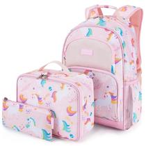 Conjunto de mochilas mommore Unicorn para meninas de 3 anos ou mais, resistente à água Conjunto de mochilas mommore Unicorn para meninas de 3 anos ou mais, resistente à água