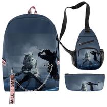 Conjunto de mochilas Mortal Shell School Anime, 3 peças para crianças