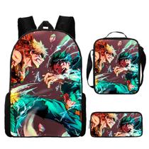 Conjunto de mochilas My Heros Academias Midoriyas Izukus para crianças Conjunto de mochilas My Heros Academias Midoriyas Izukus para crianças