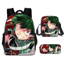 Conjunto de mochilas My Heros Academias Satchel Anime com impressão 3D para crianças