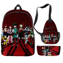 Conjunto de mochilas My Heros Academias Satchel com impressão 3D para crianças