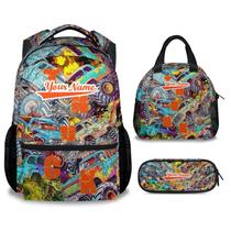 Conjunto de mochilas NICEFORNICE Custom Truck Kids com lancheira 3 em 1