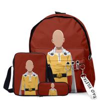 Conjunto de mochilas One Punch Man para crianças, 3 peças: mochila, bolsa mensageiro e bolsa de lápis Conjunto de mochilas One Punch Man para crianças, 3 peças: mochila, bolsa mensageiro e bolsa de lápis