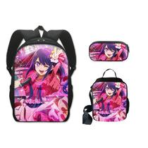Conjunto de mochilas Oshis No Ko Anime School, 3 unidades/lote para crianças Conjunto de mochilas Oshis No Ko Anime School, 3 unidades/lote para crianças