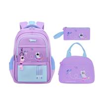 Conjunto de mochilas para meninas MITOWERMI Purple Nylon 29x14x46 cm