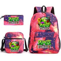 Conjunto de mochilas Plants Zombies Cartoon Kids School Nylon