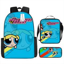 Conjunto de mochilas Powerpuff Girls Bubbles Cartoon Kids School