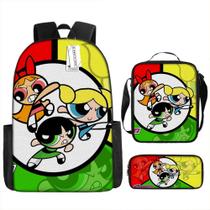 Conjunto de mochilas Powerpuff Girls Buttercups Anime School 3 unidades