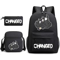 Conjunto de mochilas Puros Anime School, 3 peças com bolsa de ombro para crianças Conjunto de mochilas Puros Anime School, 3 peças com bolsa de ombro para crianças