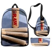 Conjunto de mochilas RAWs Anime School, 3 unidades/lote para crianças, poliéster