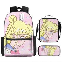 Conjunto de mochilas Sailors Moon Tsukinos Usagis Anime School 3 unidades