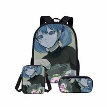 Conjunto de mochilas Sallys Faces Cartoon Kids School Nylon 3 unidades