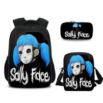 Conjunto de mochilas Sallys Faces School Students, 3 unidades com bolsa de ombro Conjunto de mochilas Sallys Faces School Students, 3 unidades com bolsa de ombro