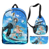 Conjunto de mochilas Slows Loops Cartoon Kids School, 3 peças de anime Conjunto de mochilas Slows Loops Cartoon Kids School, 3 peças de anime