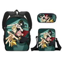 Conjunto de mochilas Spys Familys Anime School, 3 peças com bolsa de ombro