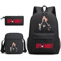 Conjunto de mochilas Spys Familys Anime School, 3 peças com bolsa de ombro