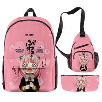 Conjunto de mochilas Spys Familys Anya Forger Pink Anime 3 unidades Conjunto de mochilas Spys Familys Anya Forger Pink Anime 3 unidades