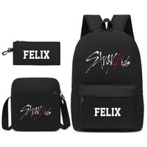 Conjunto de mochilas Stray Kids Anime School, 3 peças com bolsa de ombro